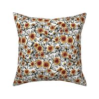 Blazing Sunflower Meadow (black-white) 9”