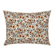 Blazing Sunflower Meadow (black-white) 9”