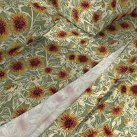 Blazing Sunflower Meadow (vanilla-sage) 18”