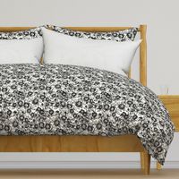 Black Sunflower Contour (white linen) 12”