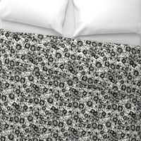 Black Sunflower Contour (white linen) 12”