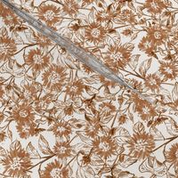 Bronze Sunflower Contour (white linen) 8”