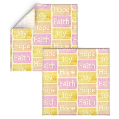 Faith Joy Hope / Distressed Rectangle  