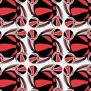 Basketball Swirl in Red White and Black