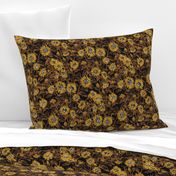 Golden-Bronze Sunflowers (black) 12”