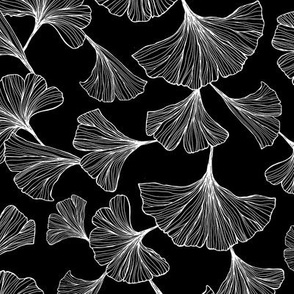 Ginkgo Small Scale - Black and white