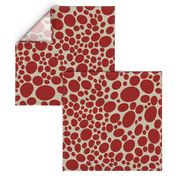 pebble dots - red/khaki