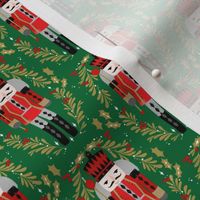 nutcracker prince fabric - nutcracker fabric, christmas fabric, holiday fabric, xmas fabric - green