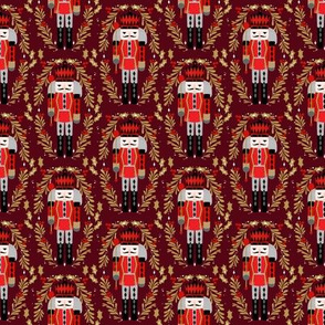 nutcracker prince fabric - nutcracker fabric, christmas fabric, holiday fabric, xmas fabric - marroon