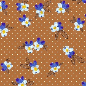 Vintage Wild Blue Pansies (Bronze) 12”