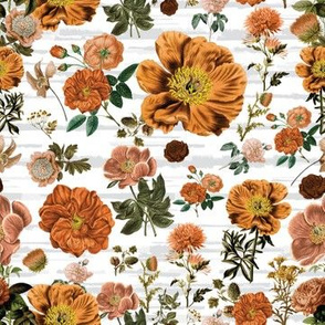 Vintage Flowers on Texture Lines