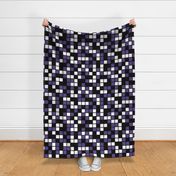 Jumbo Mosaic Squares in Black, Ultra Violet, and White