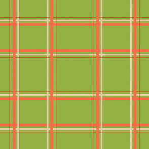 Brushstroke Up and Under Plaid Green 