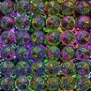 kaleidoscope lens melt gold metal moss green coral purple pink PSMGE