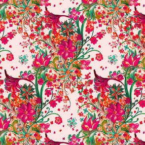 painted floral tropical allover pattern SF