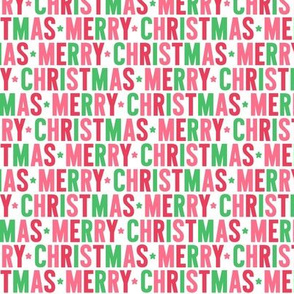 merry christmas 80% scale  green + pink + red UPPERcase