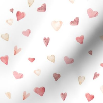 Ombre Watercolor Hearts // White