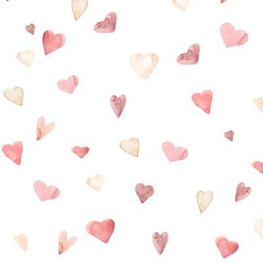 Ombre Watercolor Hearts // White