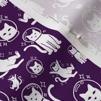 Space Cats White on Purple