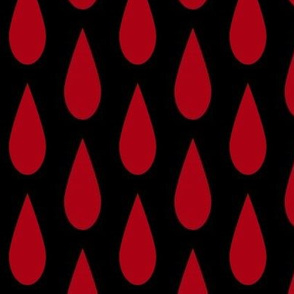 Medium Dark Red Blood Drops on Black