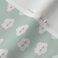 Small // mint green Sleepy clouds kids prints