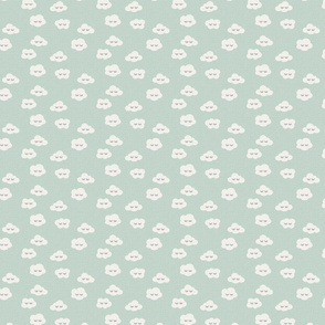 Small // mint green Sleepy clouds kids prints