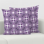 Moroccan Windows in Purple White and Gray Lace Geometric Repeat