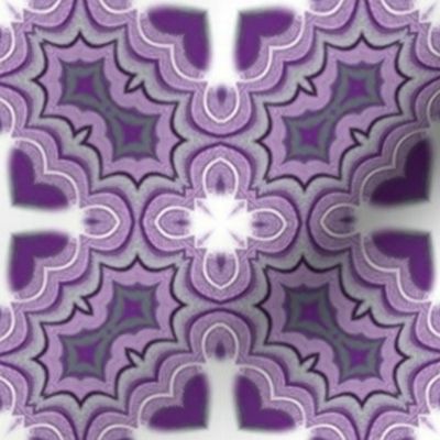 Moroccan Windows in Purple White and Gray Lace Geometric Repeat