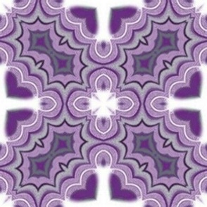 Moroccan Windows in Purple White and Gray Lace Geometric Repeat