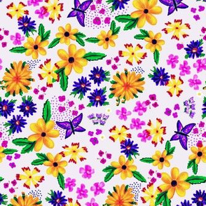 Elizabeth Chintz Floral Blooms -Lavender