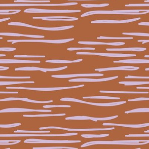 Abstract waves zebra stripes animal print or ocean wave sea life design autumn winter copper rust lilac