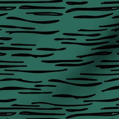 Abstract waves zebra stripes animal print or ocean wave sea life design autumn winter forest hunter green