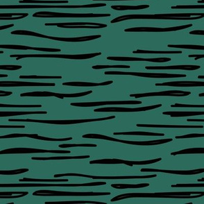 Abstract waves zebra stripes animal print or ocean wave sea life design autumn winter forest hunter green