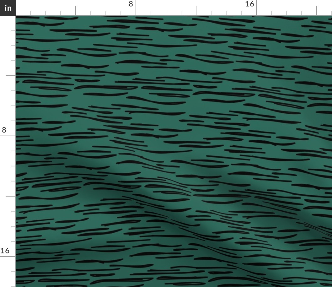 Abstract waves zebra stripes animal print or ocean wave sea life design autumn winter forest hunter green