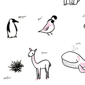 animal alphabet fq pattern pink