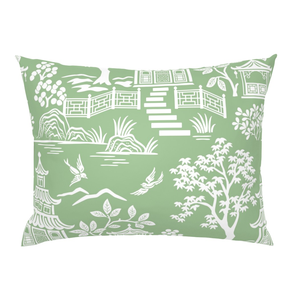 Chinoiserie Pagoda Green