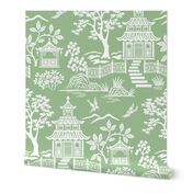 Chinoiserie Pagoda Green