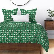 schapendoes dog christmas fabric - dutch sheepdog fabric, schapendoes fabric - green