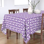 persian cat fabric - white cat, persian cat fabric - purple