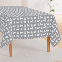 persian cat fabric - white cat, persian cat fabric -grey