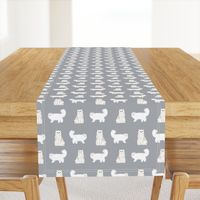 persian cat fabric - white cat, persian cat fabric -grey