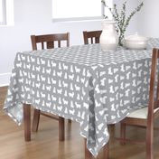 persian cat fabric - white cat, persian cat fabric -grey