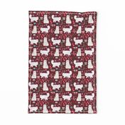 persian cat christmas fabric - cat christmas, christmas cat fabric, persian cat fabric - ruby