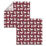 persian cat christmas fabric - cat christmas, christmas cat fabric, persian cat fabric - ruby