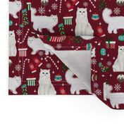 persian cat christmas fabric - cat christmas, christmas cat fabric, persian cat fabric - ruby