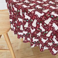 persian cat christmas fabric - cat christmas, christmas cat fabric, persian cat fabric - ruby