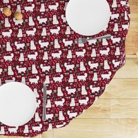 persian cat christmas fabric - cat christmas, christmas cat fabric, persian cat fabric - ruby