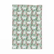 persian cat christmas fabric - cat christmas, christmas cat fabric, persian cat fabric -mint