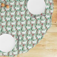 persian cat christmas fabric - cat christmas, christmas cat fabric, persian cat fabric -mint