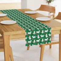 persian cat christmas fabric - cat christmas, christmas cat fabric, persian cat fabric - green